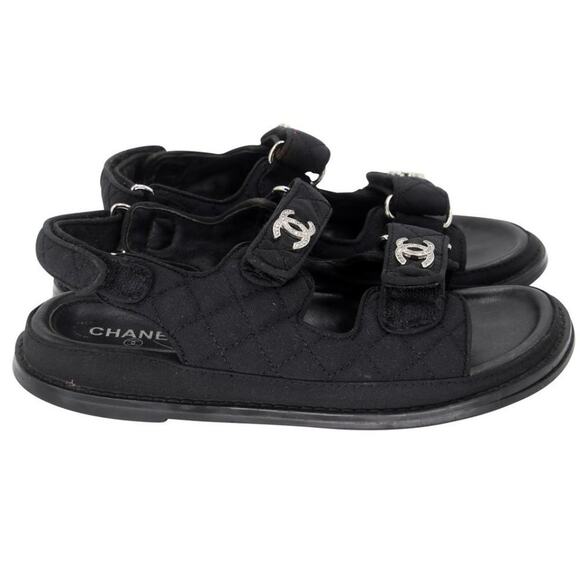 Chanel Quilted Crystal 39 Cc Dad Chunky Sandals CC-0921N-0002 - Picture 6 of 11